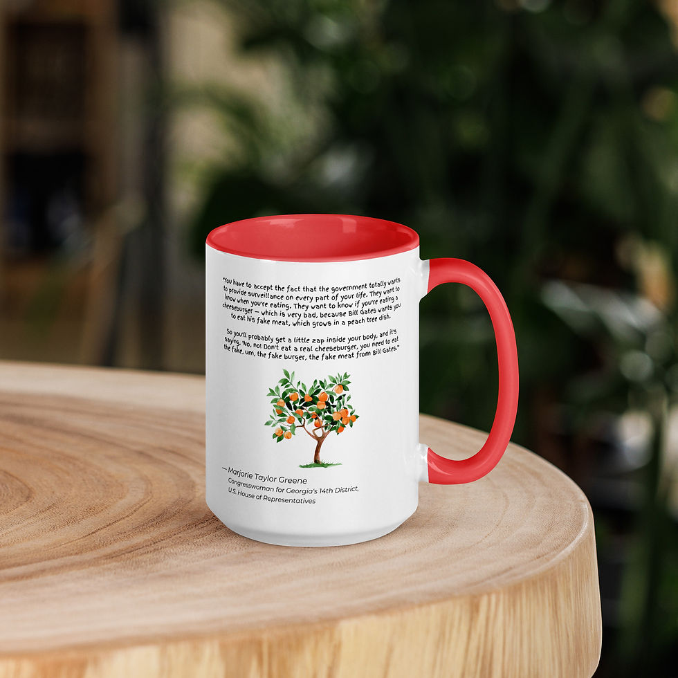 Thumbnail: Marjorie Taylor Greene - Peach Tree Dish Quote | Ceramic Mug, Colored Handle