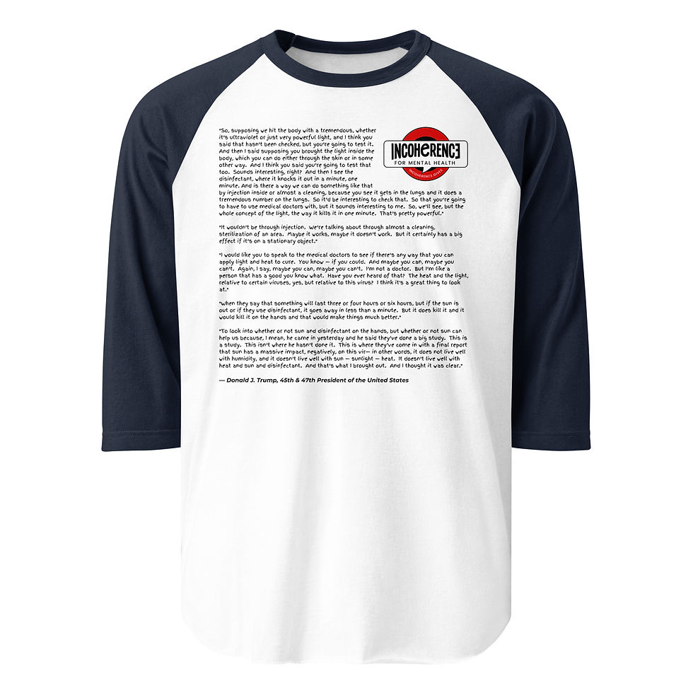 Thumbnail: Trump COVID-19 Treatment Quotes | Raglan Shirt, 3/4 Sleeve | Unisex