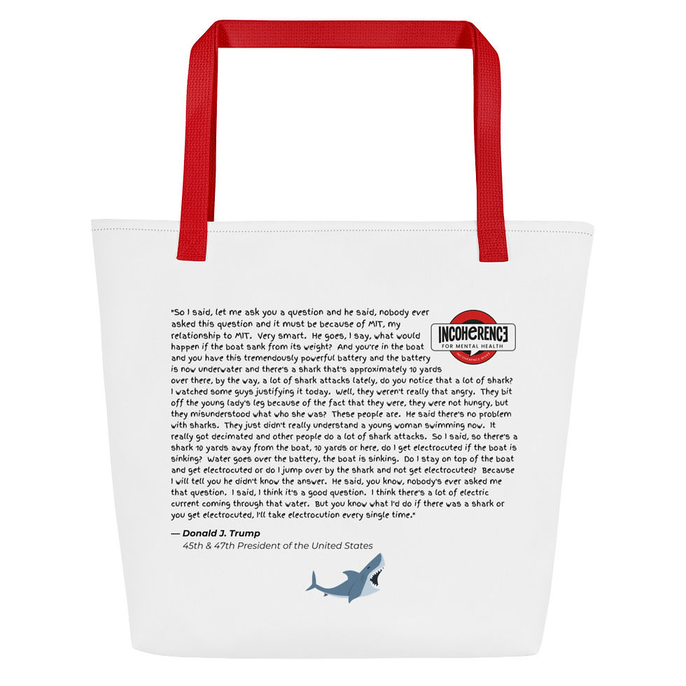 Thumbnail: Trump Shark Quote | Tote Bag, 16"x20", w/ Interior Pocket & Colored Handles