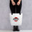 Thumbnail: Trump C19 Treatment Quote | Tote Bag 15"x15" | White w/ Red/Black/Orange Handles