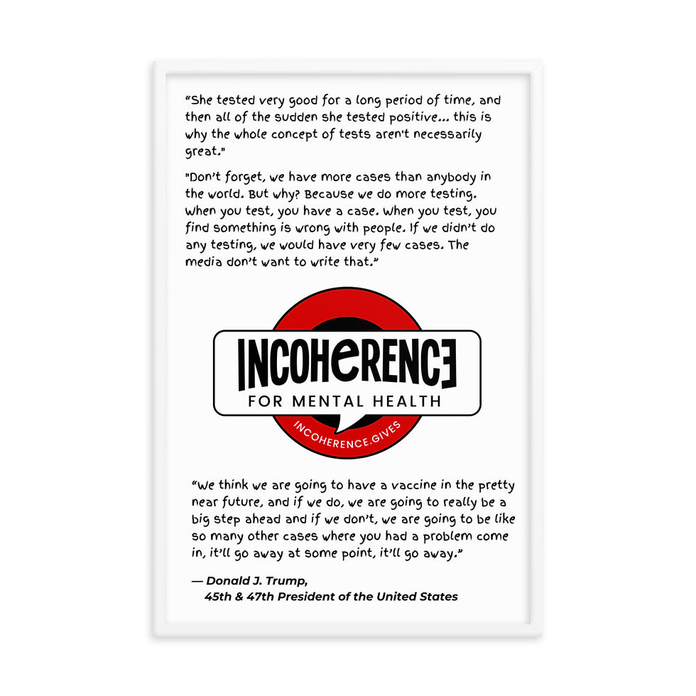 Thumbnail: Trump COVID-19 Testing Quote | Poster | Wood-Framed, Enhanced Paper | Style 1