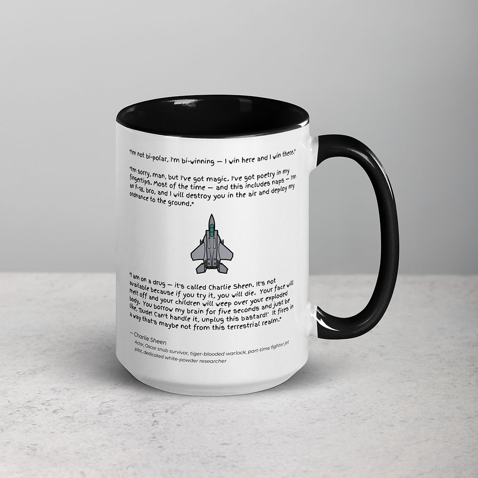 Thumbnail: Charlie Sheen Quotes | Ceramic Mug, White w/ Colored Handle & Interior