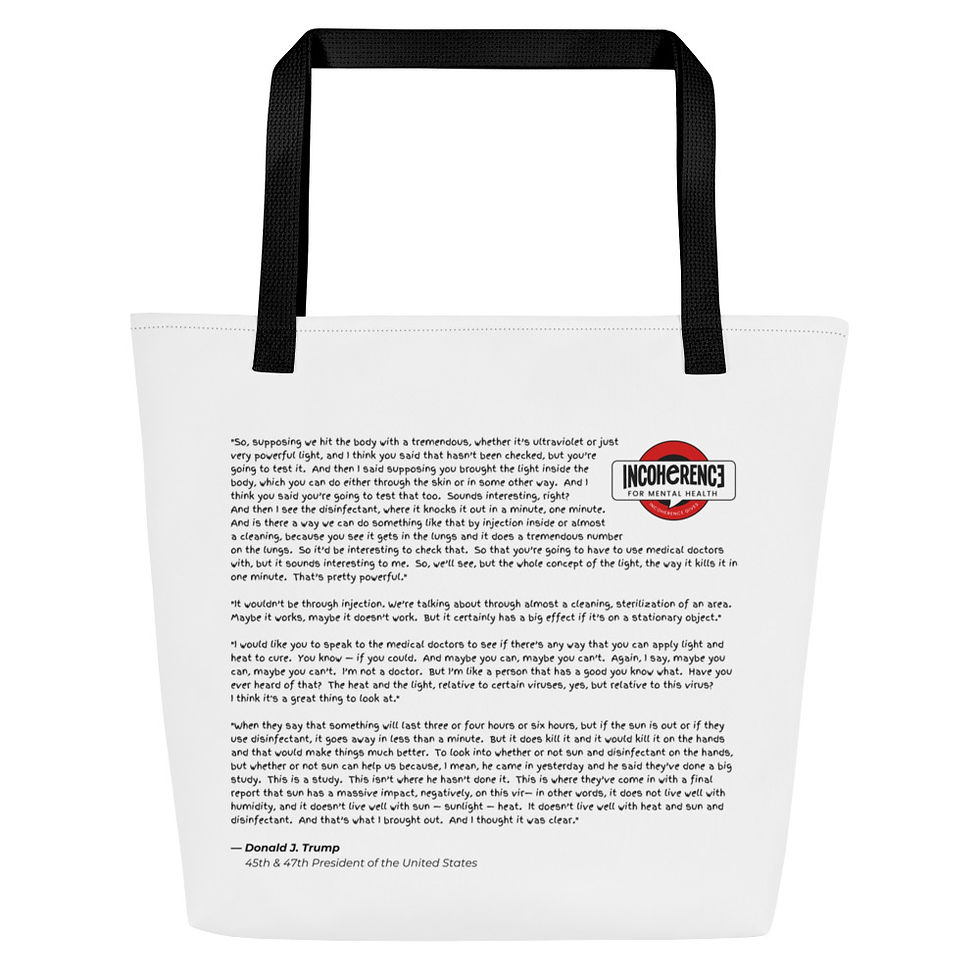 Thumbnail: Trump C19 Treatment Quote | Tote Bag, 16"x20", Interior Pocket & Colored Handles
