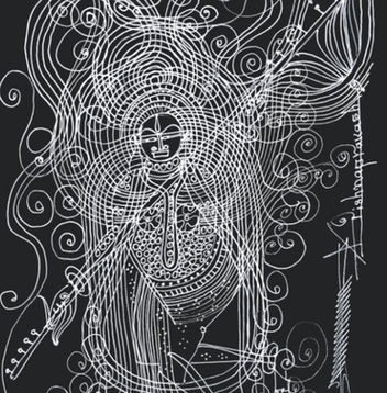 Divine figures from Indian traditional stories. The south asian art is preserved.