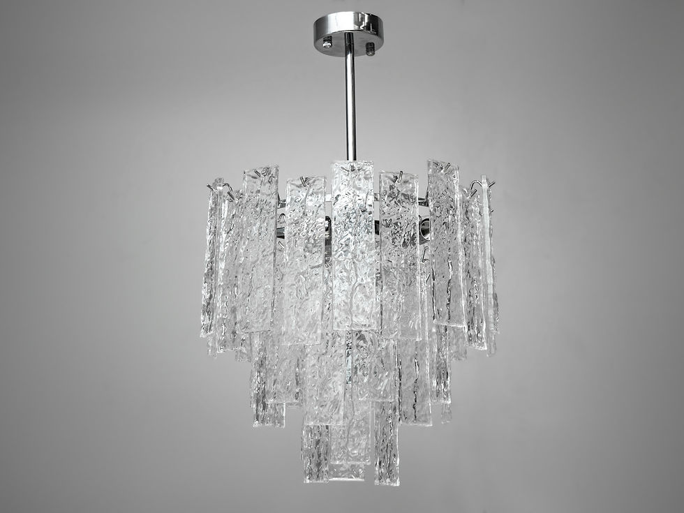 Люстра підвіс з скляними елементами діаметром 40 см