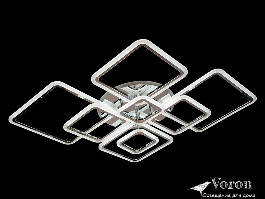 Мощная современная светодиодная люстра на три режима с подсветкой и пультом