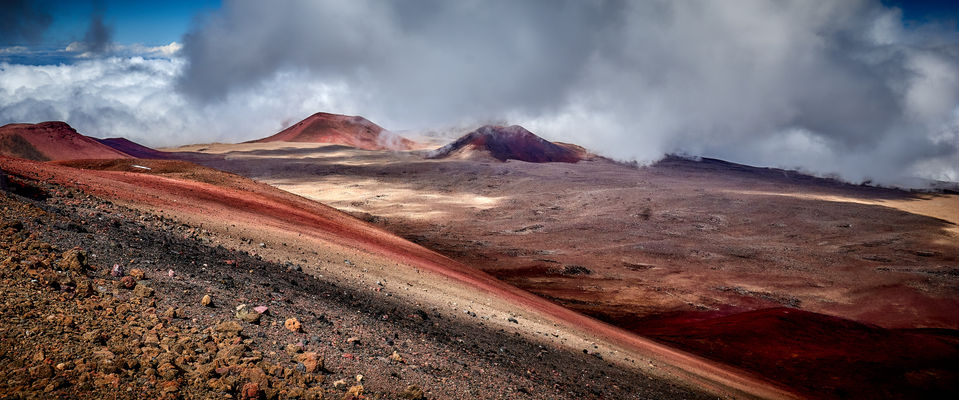 Pu'us on the barren flanks of the Mauna Kea summit