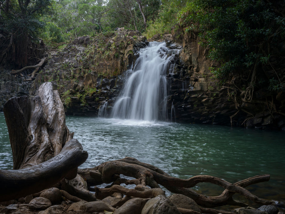 Lower waterfall at Twin Falls on the drive to Hana on Maui