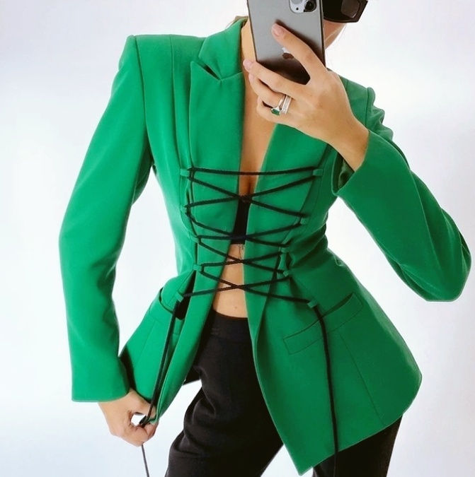 Thumbnail: Cross Tied Blazer Jacket 