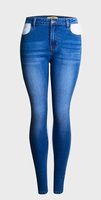 Thumbnail: Patchwork Denim Skinny Jeans