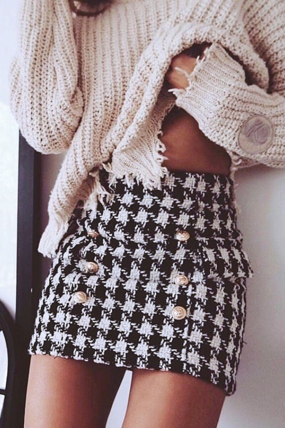 Houndstooth Mini Skirt