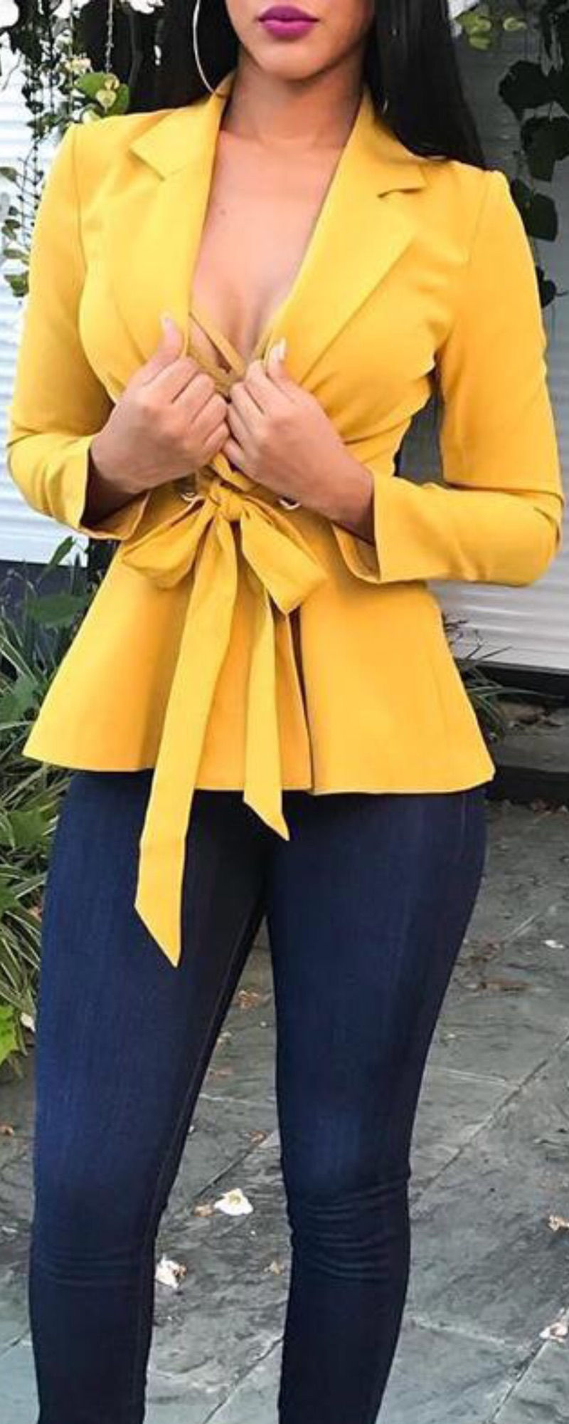 Thumbnail: Yellow Front Tie Blazer
