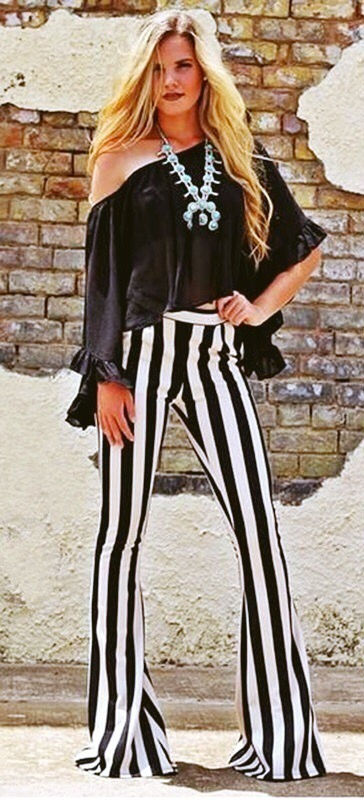 Thumbnail: Black and White Striped Pants