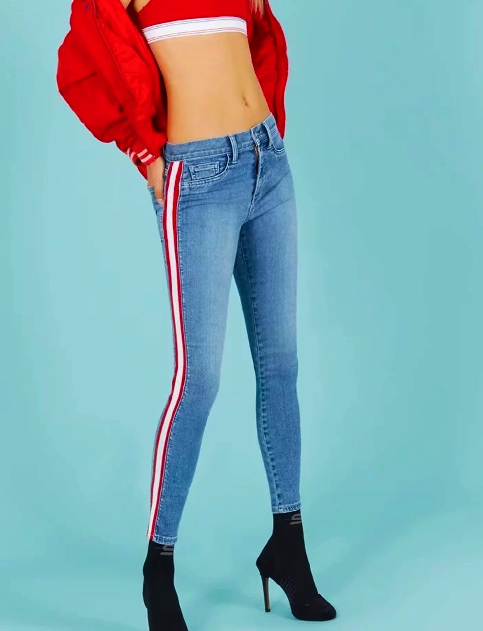 Thumbnail: Side Striped Denim Jeans