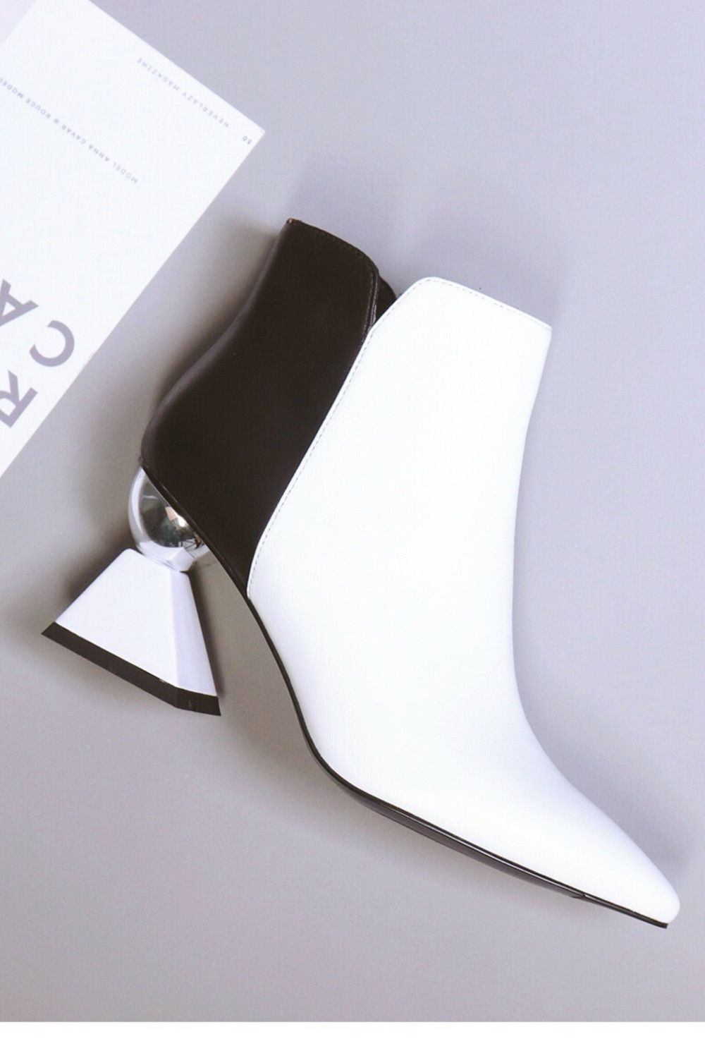 Black and White Ankle Boots
