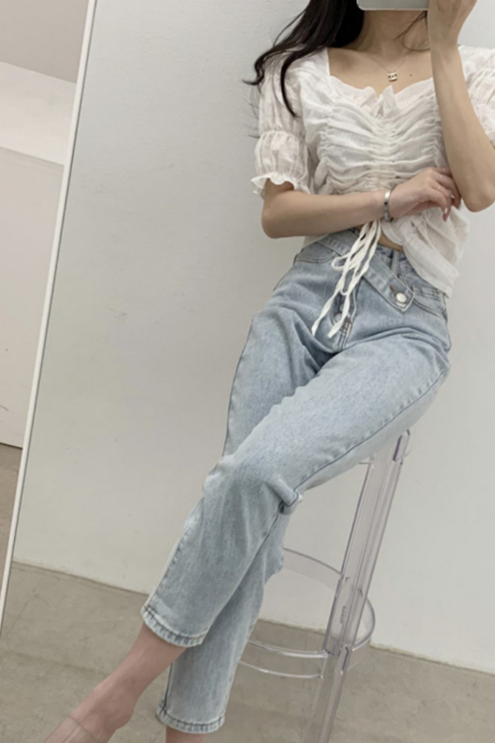 Thumbnail: Cross Tab Skinny Jeans