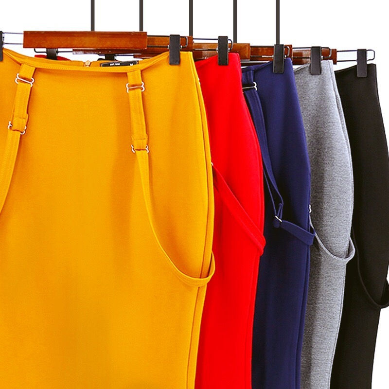 Thumbnail: Midi Suspender Pencil Skirt