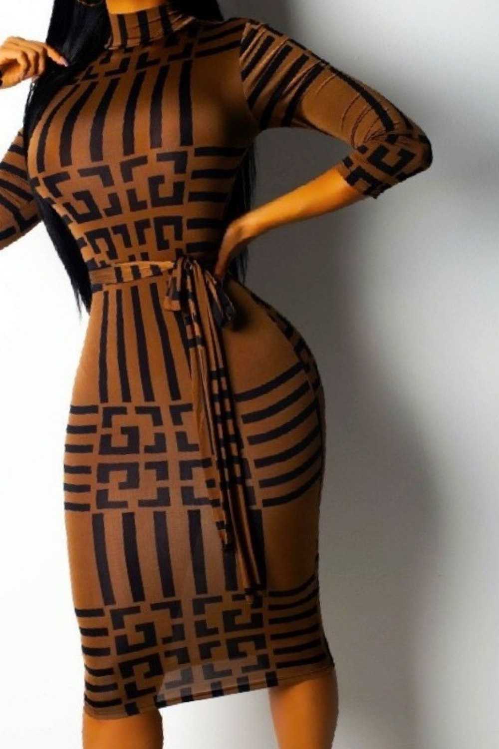 Striped Midi Pencil Dress