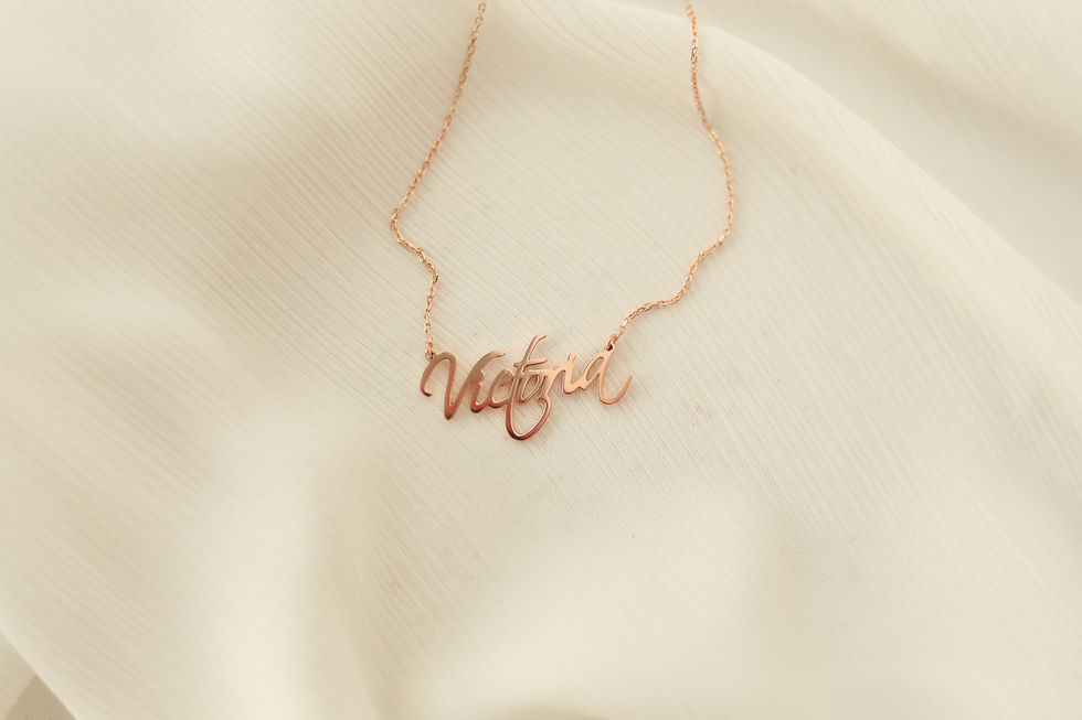 Thumbnail: Script Font,Calligraphy Name Necklace 18K Rose Gold Plated 925 sterling silver