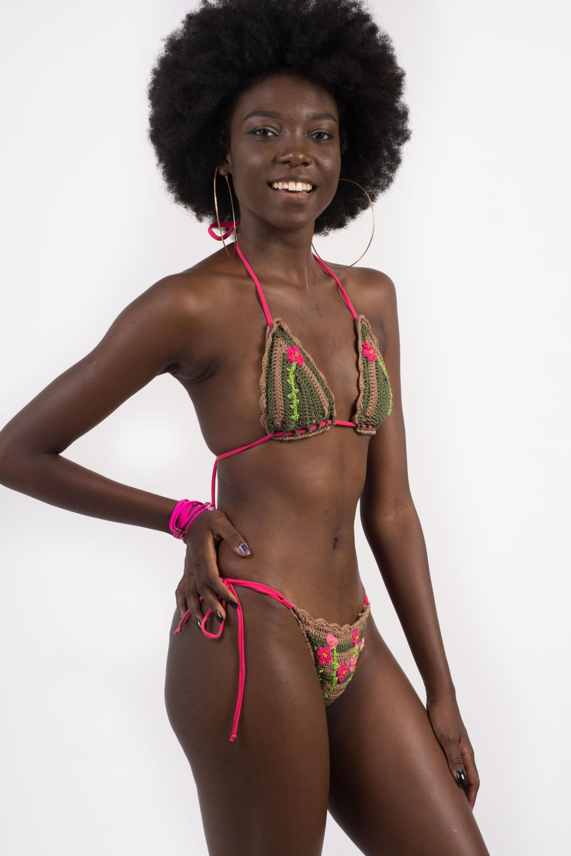 Biquini Verde Oliva e Castanho