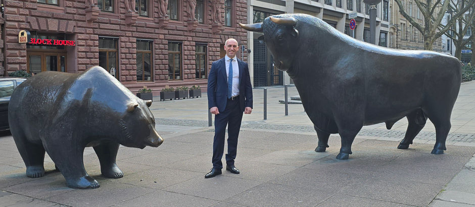 Man at the stock exchange in Frankfurt