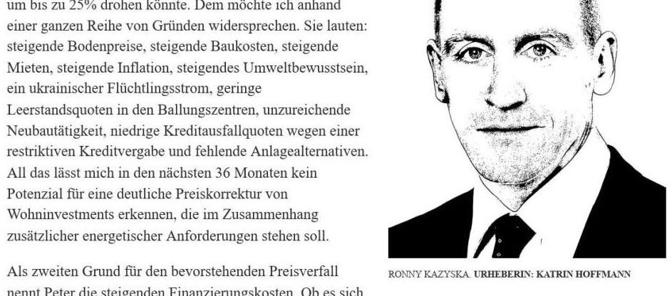 Ronny Kazyska (M.Sc.) as a guest author in Immobilien Zeitung