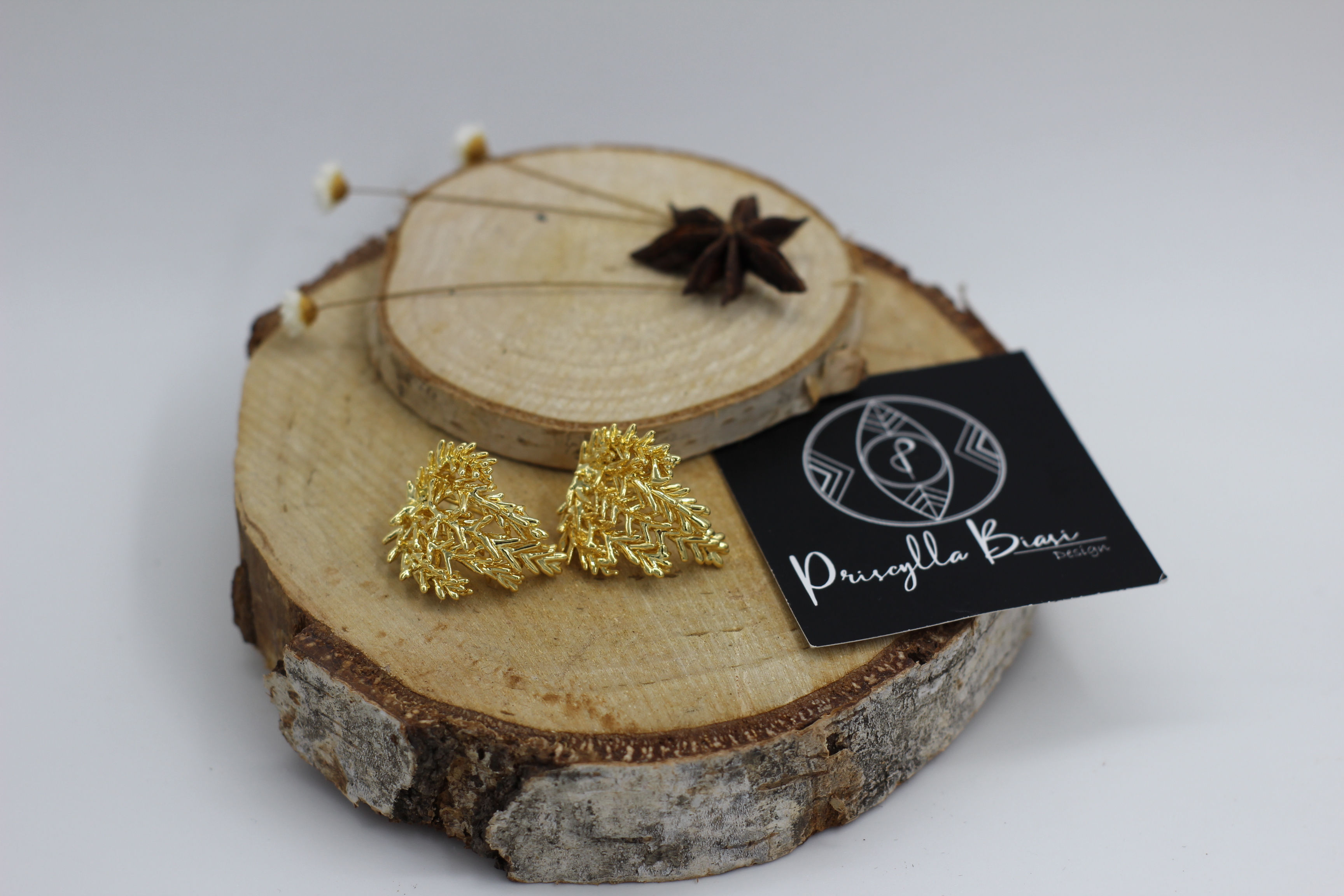 Orecchini tuia limao placcato oro 18k