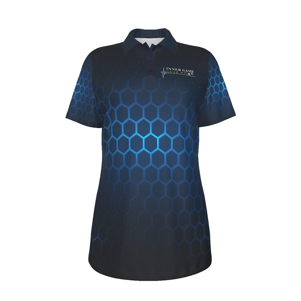 Thumbnail: Womens Custom Inner Game Gear Dark Blue honeycomb Polo