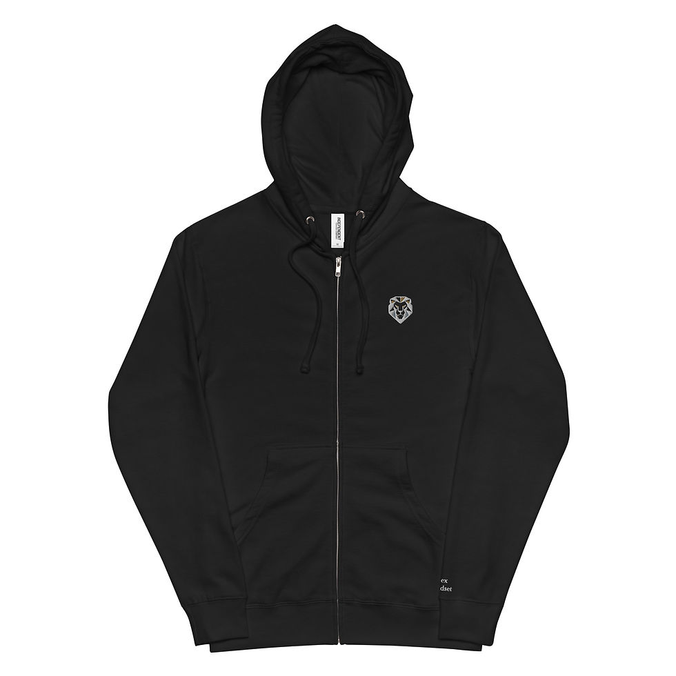 Apex Mindset embroidered black fleece zip-up hoodie
