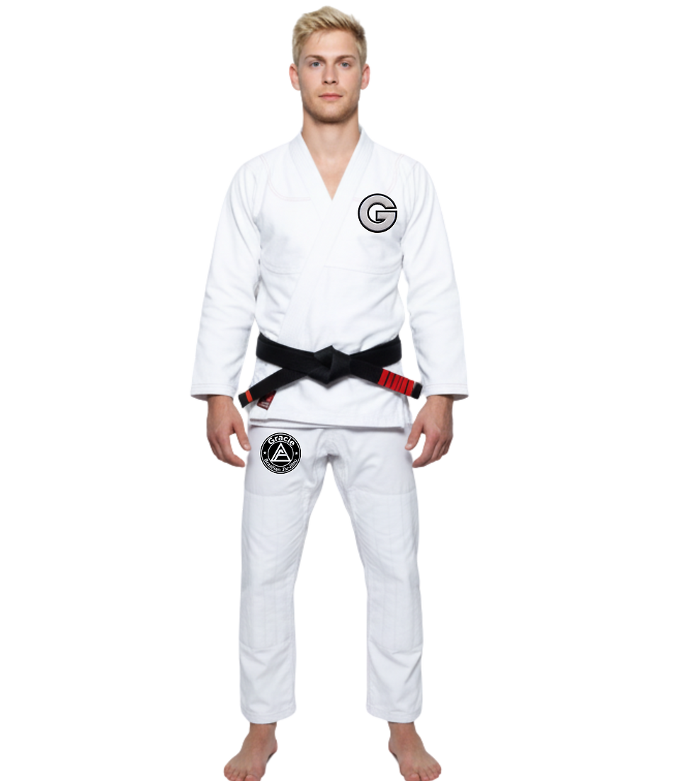 Thumbnail: Gracie T Black and White Brazilian Jiu-Jitsu Gi