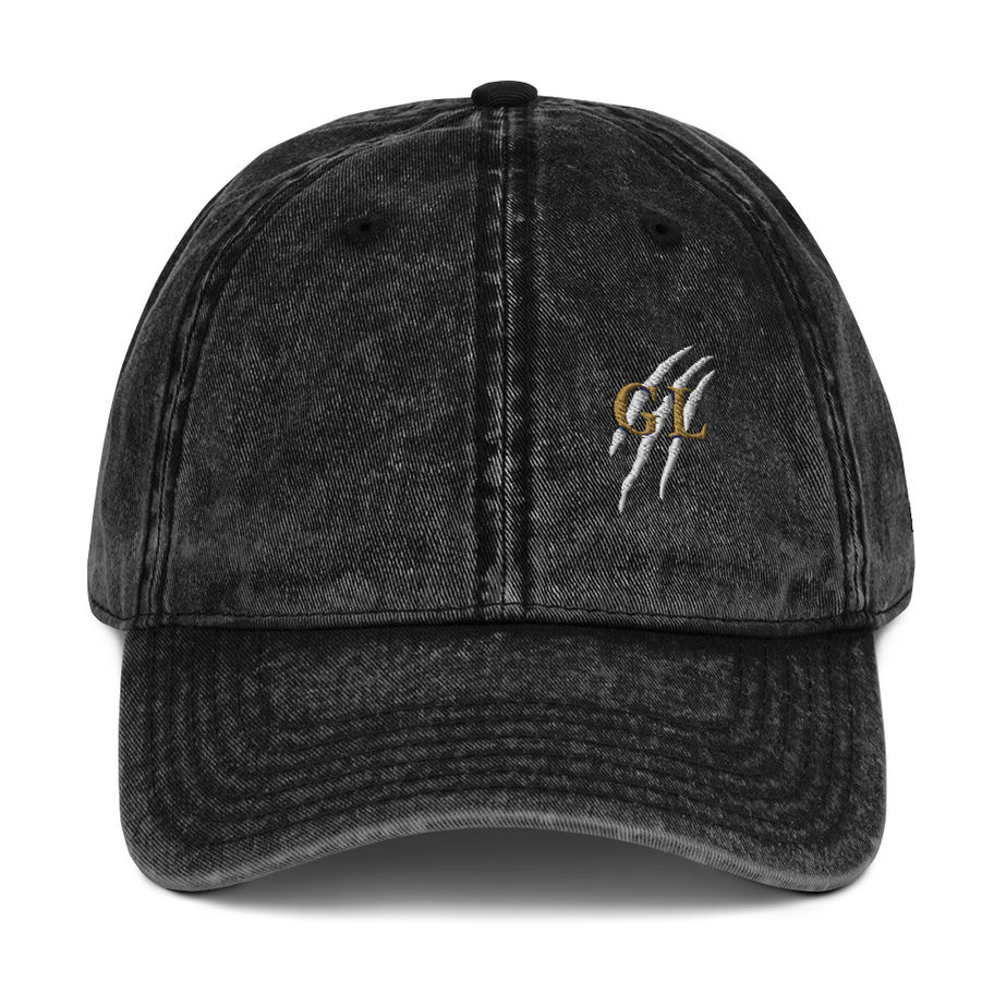 Start Anyway black washed cotton twill dad cap
