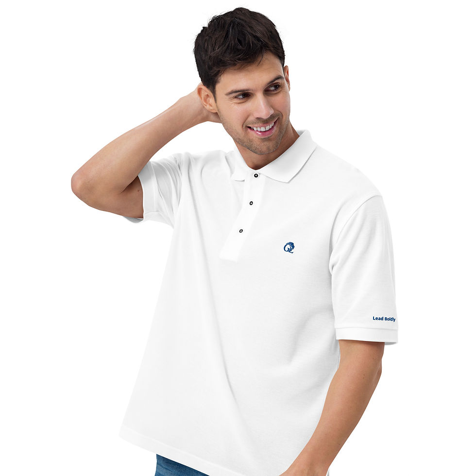 Man wearing Live Boldly breathable cotton active polo