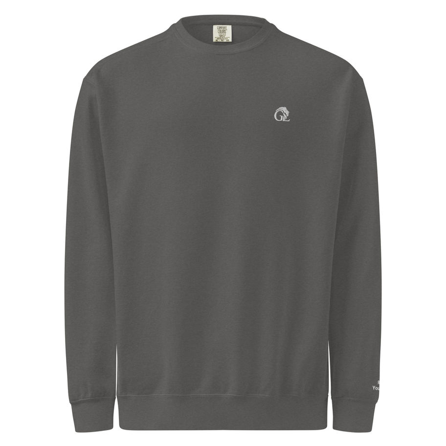 Grey Athleisure Embroidered Lion Sweatshirt