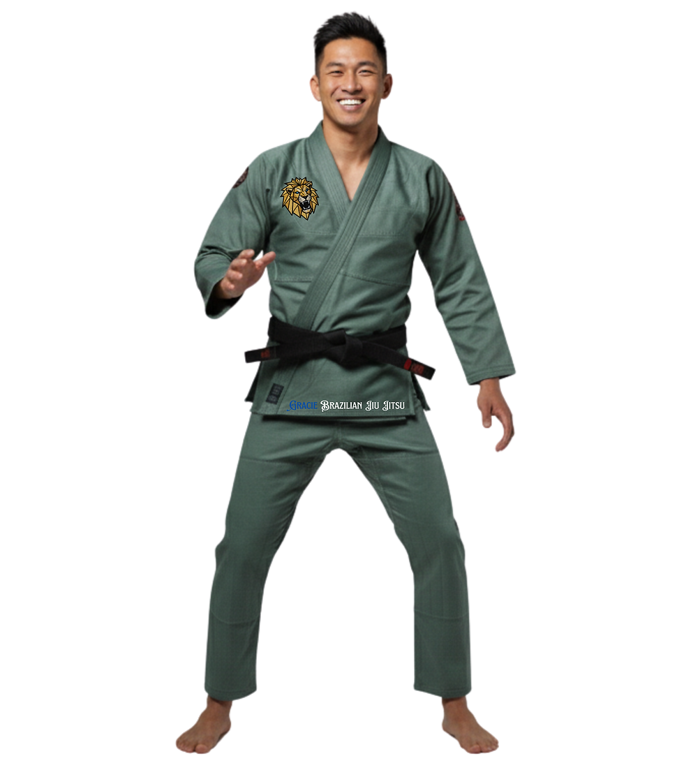 Thumbnail: Gracie Gold and Green lion Brazilian Jiu-Jitsu Gi