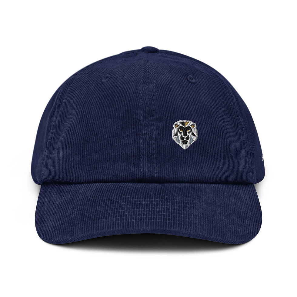 Navy blue Make an Impact embroidered corduroy hat