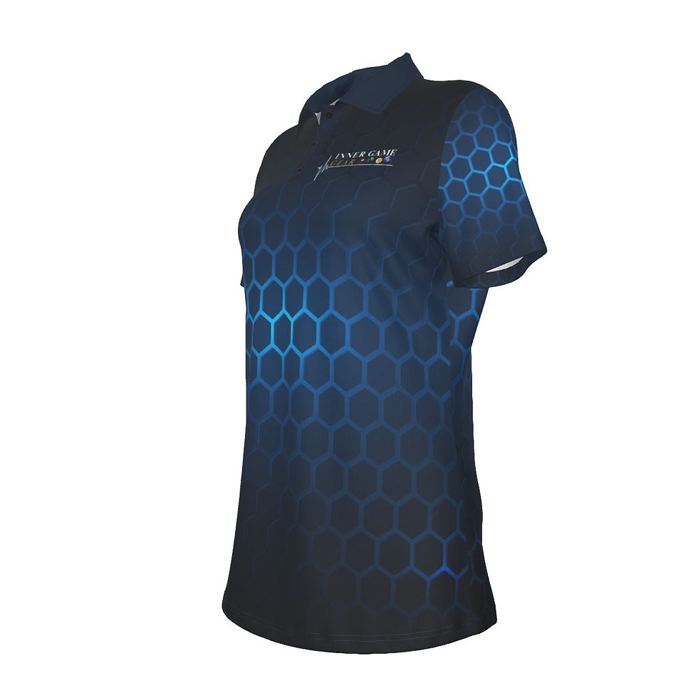Thumbnail: Womens Custom Inner Game Gear Dark Blue honeycomb Polo