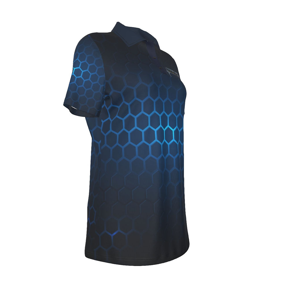 Thumbnail: Womens Custom Inner Game Gear Dark Blue honeycomb Polo