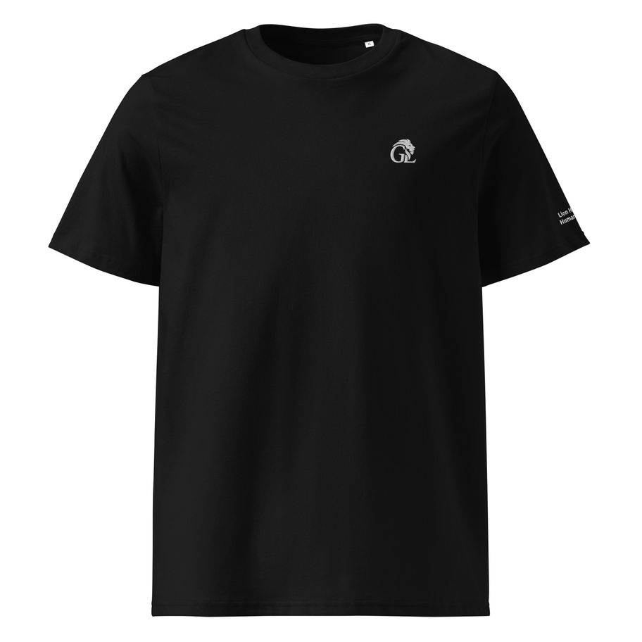 Lionheart Human Will embroidered black heavyweight t-shirt