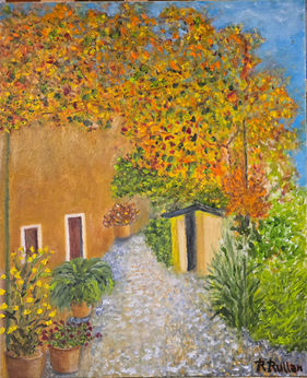 Oil on canvas art paintings textured with heavy paint of scenes in Mallorca by artist Ramon Rullan