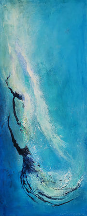 This painting serves as a powerful reminder: do not allow life's obstacles to morph into impenetrable walls. Instead, embrace them, acknowledging their presence, and SURRENDER to the transformative journey they bring.