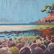 art painting of bay in south of Mallorca by artist Adrian Elgie art for sale