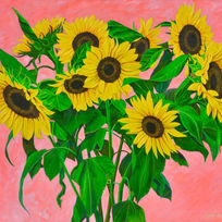 a bunch of sunflowers