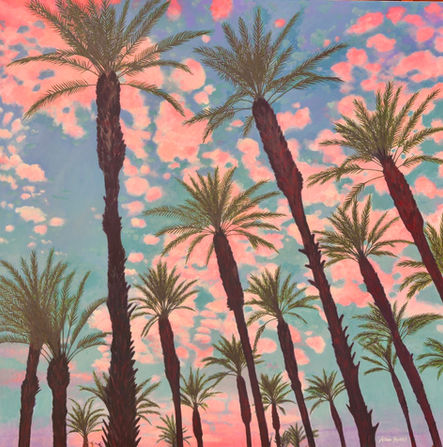 Palm trees at sunset in Mallorca