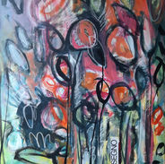 abstract art painting of flowers by Mallorca based artist Natalia Spitale