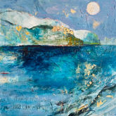 Contemporary art painting of the coast of Mallorca by artist Vivian Borsani