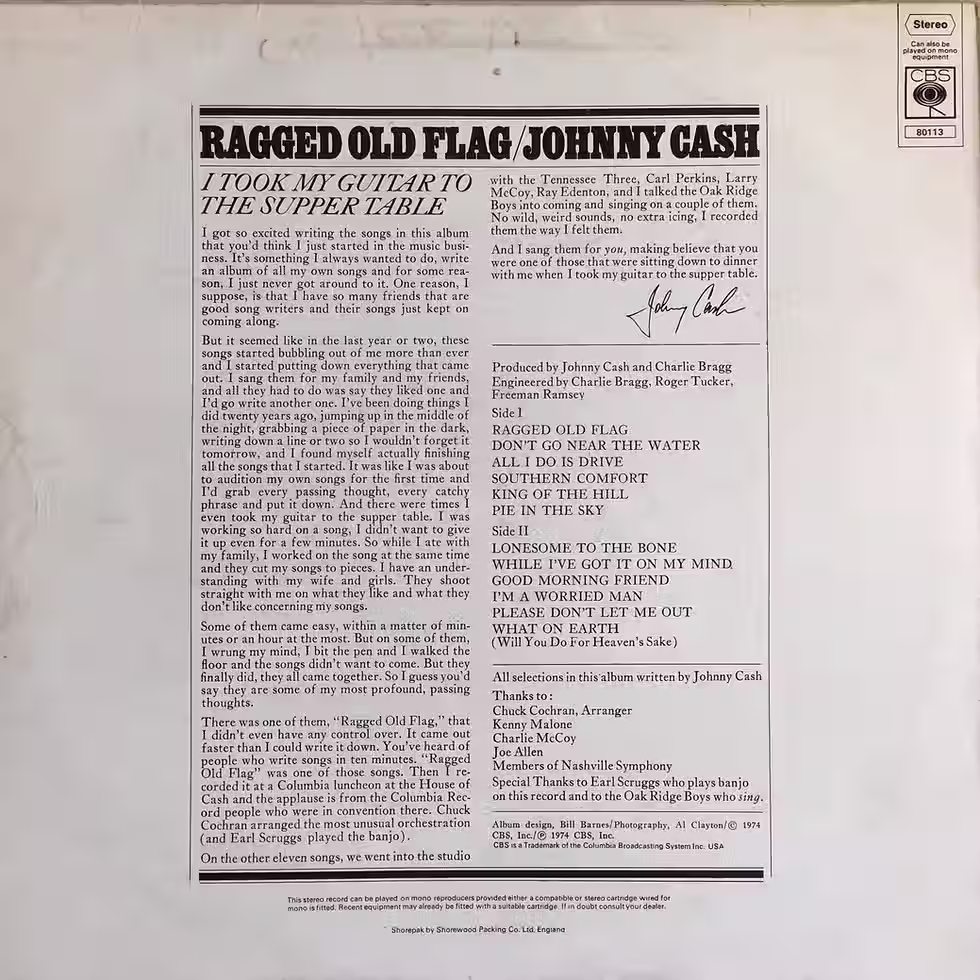 Thumbnail: Johnny Cash, Ragged Old Flag / Vinyl