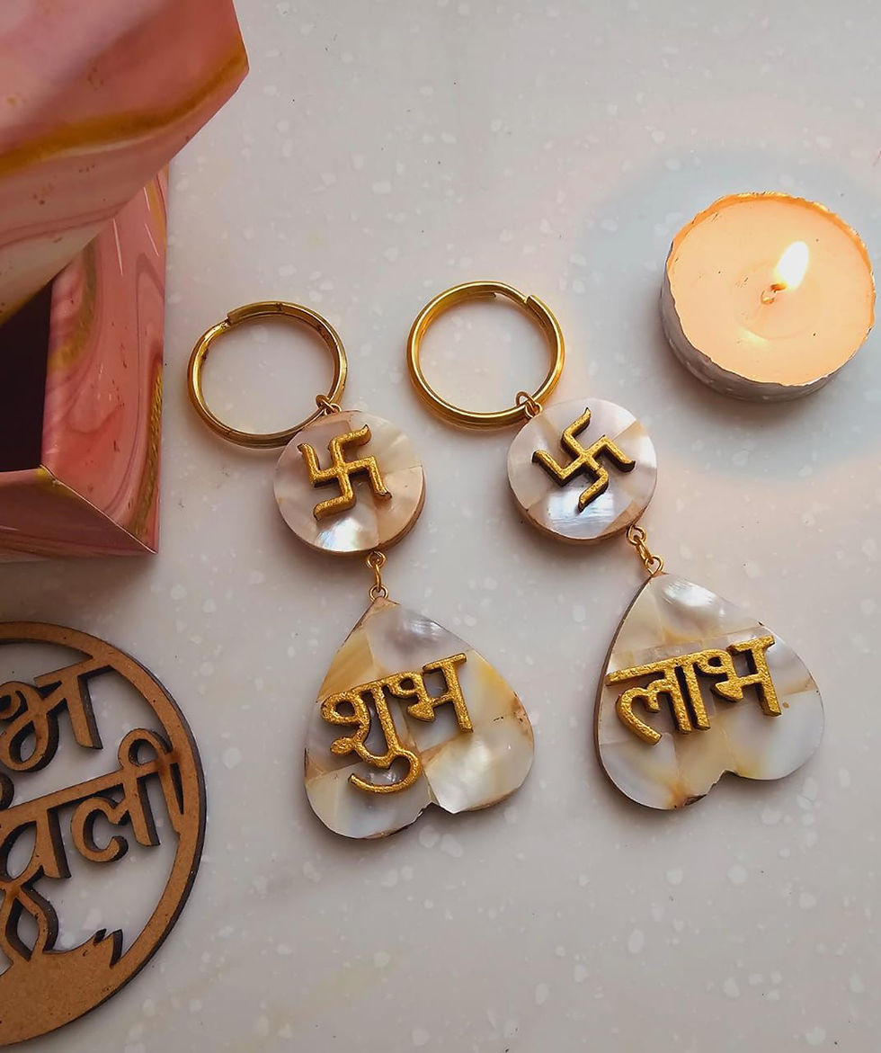 Thumbnail: Mother of Pearl shubh Labh set of 10