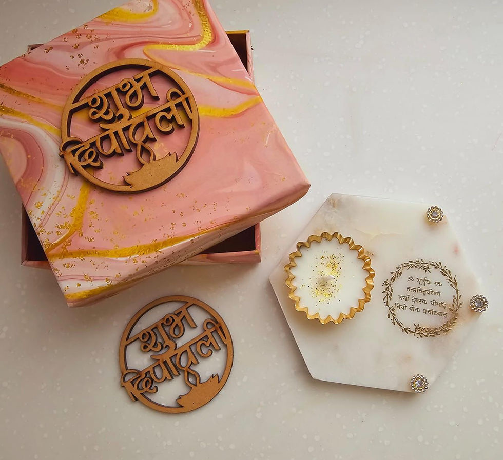 Thumbnail: Marble Hexagonal metal votive set of 10