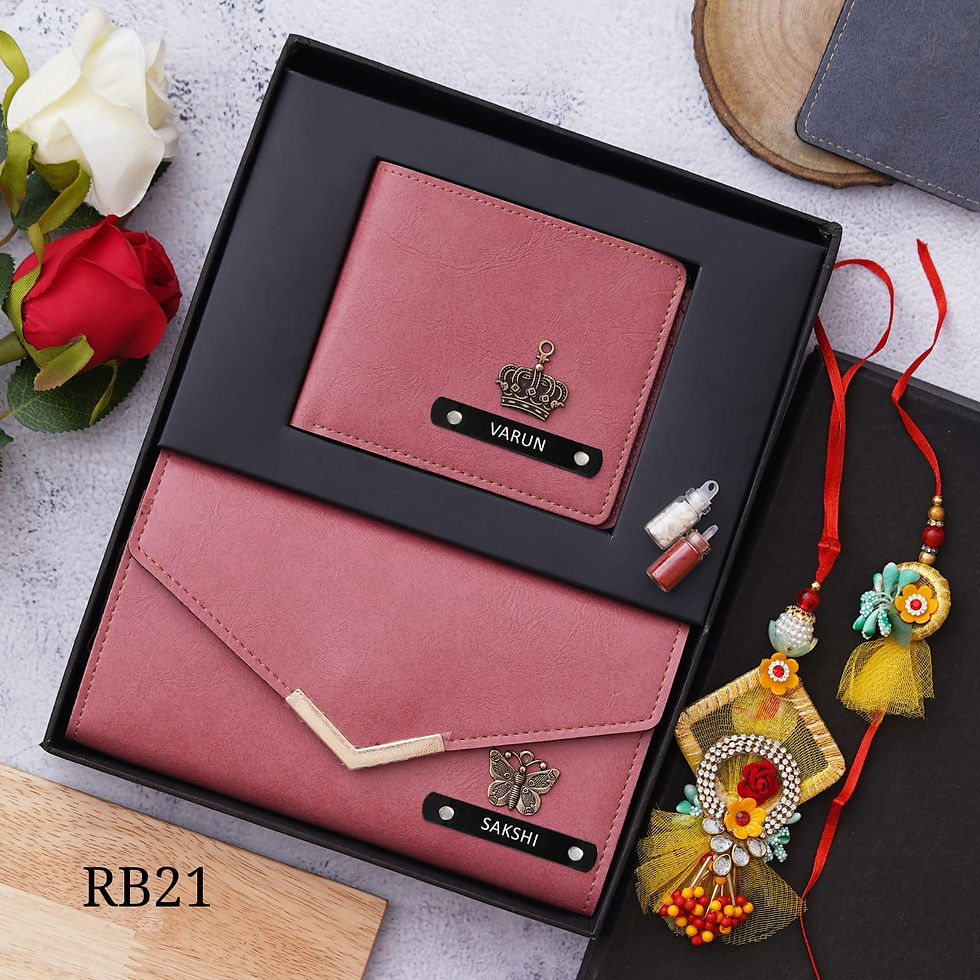 Thumbnail: Imported couple wallet combo with Rakhi
