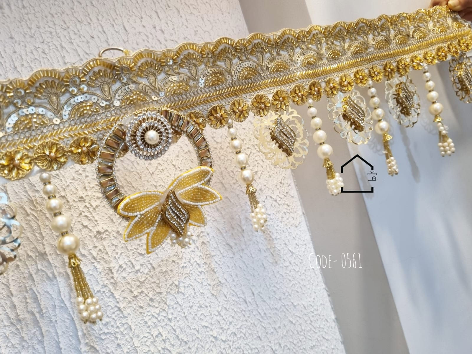 Preety yellow with golden toran